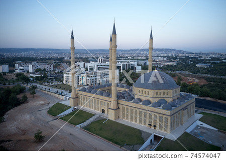 Minarets and domes of Blue Mosque at Turkey. Minarets and domes of Blue Mosque at Turkey. 74574047