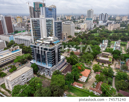 Dar es salaam aerial city scape Living Houses in Central District, Tanzania Dar es salaam aerial city scape Living Houses in Central District, Tanzania 74575240
