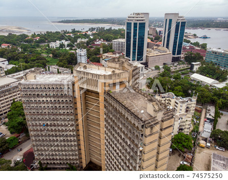 Dar es salaam aerial city scape Living Houses in Central District, Tanzania 74575250