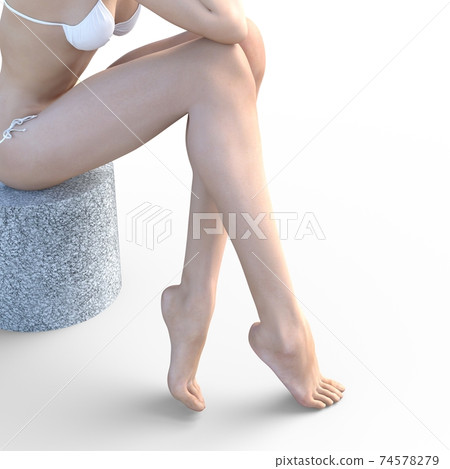 美麗的女性雙腿perming3DCG插圖素材 74578279