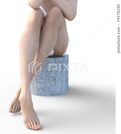 美麗的女性雙腿perming3DCG插圖素材 74578280