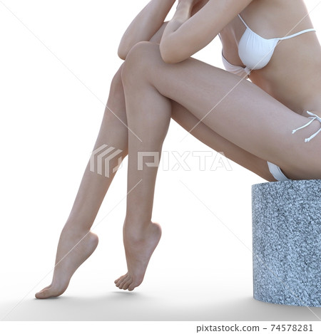 Beautiful female legs perming3DCG illustration material Beautiful female legs perming3DCG illustration material 74578281