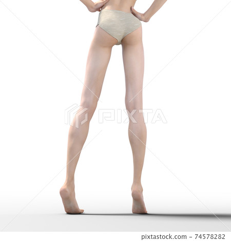 Beautiful female legs perming3DCG illustration material 74578282