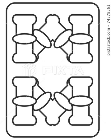 Line art Hachiko Mahjong tiles Illustration icon Line art Hachiko Mahjong tiles Illustration icon 74578361