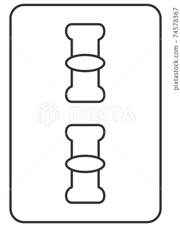 Line art, two ropes, mahjong tiles, illustrations, icons Line art, two ropes, mahjong tiles, illustrations, icons 74578367