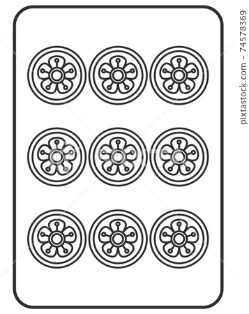 Nine cylinder mahjong tiles illustration icon Nine cylinder mahjong tiles illustration icon 74578369