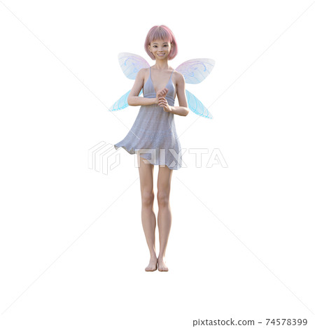 美腿仙女燙髮3DCG插畫素材 美腿仙女燙髮3DCG插畫素材 74578399
