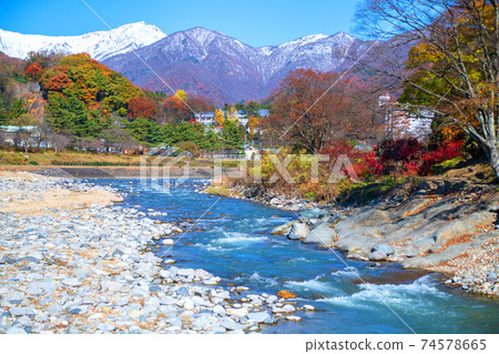 從谷川明山紀念公園，谷川山，通河，秋天風光，水上町 74578665