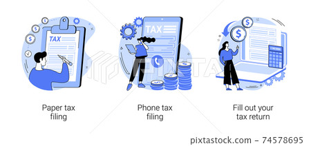 Tax return deadline abstract concept vector illustrations. Tax return deadline abstract concept vector illustrations. 74578695