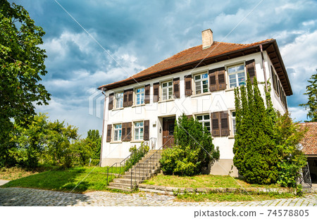 Traditional house on Reichenau Island in Germany Traditional house on Reichenau Island in Germany 74578805