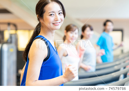 Women's fitness sports gym exercise Women's fitness sports gym exercise 74579786