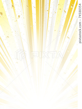 Confetti and gold gradation concentrated lines 74580354