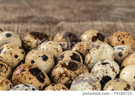 Quail eggs on a wooden table Quail eggs on a wooden table 74580725