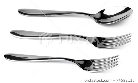 Set of dining cutlery isolated on white background 74582133