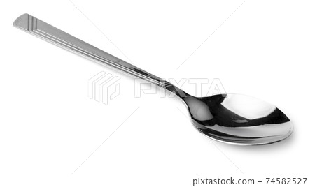 Silver spoon isolated on white background close up Silver spoon isolated on white background close up 74582527