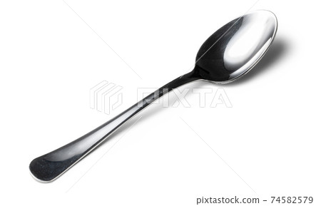 Cutlery dessert spoon isolated on white background 74582579