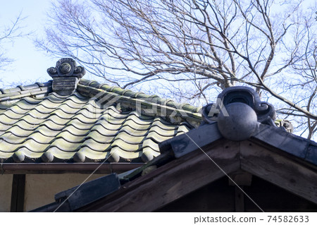 Tile roof of wooden building Tile roof of wooden building 74582633
