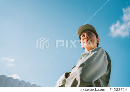 Female factory worker Female factory worker 74582724