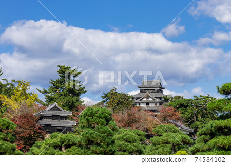 Matsue Castle, a national treasure in fine weather, Matsue City, Shimane Prefecture 74584102