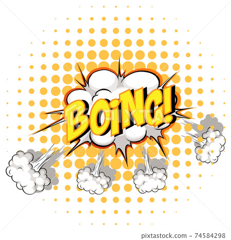 Comic speech bubble with boing text Comic speech bubble with boing text 74584298