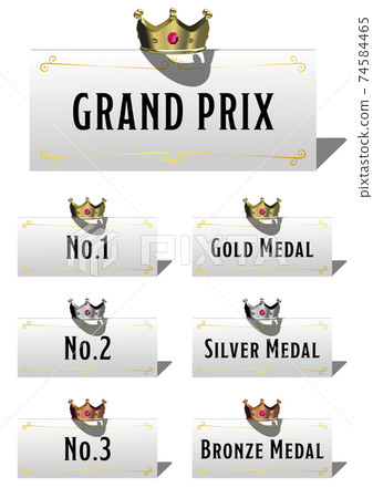 Frame of plate with crown in the center English sample characters available Vector illustration background transparent 74584465