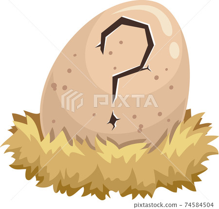 Egg Question Mark Crack Hatch Nest Illustration 74584504