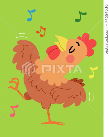Chicken Animal Dance Illustration 74584530