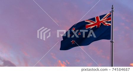 3d rendering of the national flag of the Zealand 3d rendering of the national flag of the Zealand 74584687