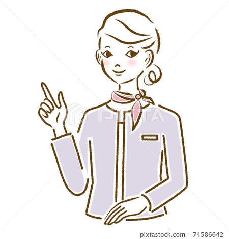 Woman in uniform (pointing) 74586642