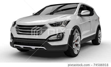 White premium city crossover on a white background. 3d rendering. White premium city crossover on a white background. 3d rendering. 74586918