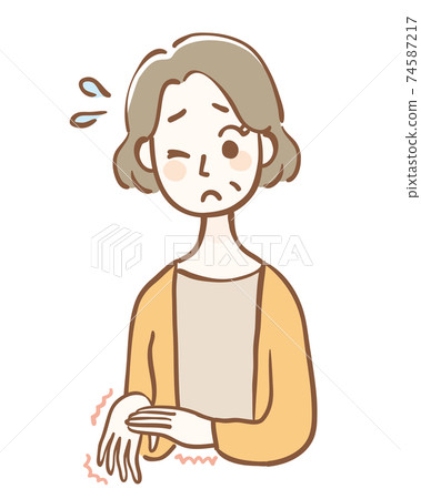 手麻木的中年女人 74587217