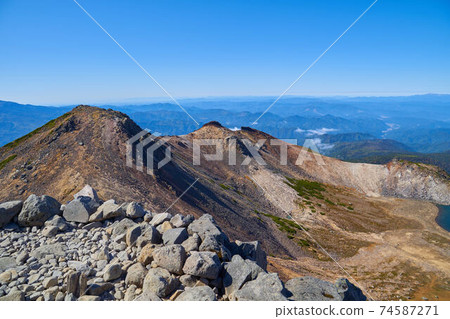View toward the west (Dainichi, Byobu) from the summit of Mt. Norikura in Gifu (Nagano) 74587271