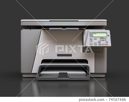 Laser mfp on the grey background. 3d illustration. Laser mfp on the grey background. 3d illustration. 74587486