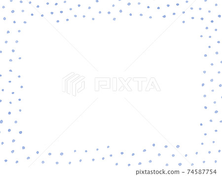 模擬水彩圓點框架藍色 模擬水彩圓點框架藍色 74587754