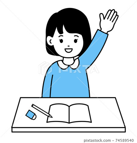 Girl raising hands 74589540