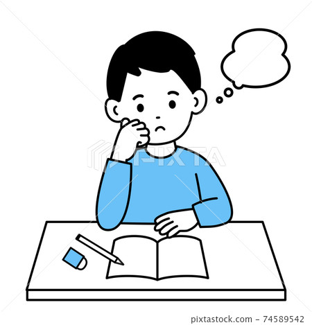 男孩思考 74589542