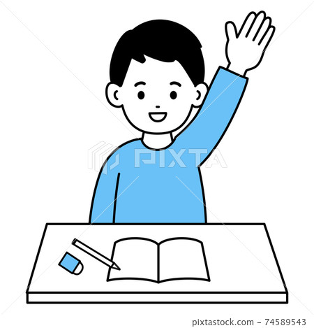 舉手的男孩 74589543