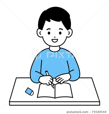 Boy taking notes - Stock Illustration [74589544] - PIXTA