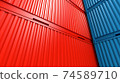 Stack of containers box background, Cargo freight ship for import export business, 3d rendering 74589710