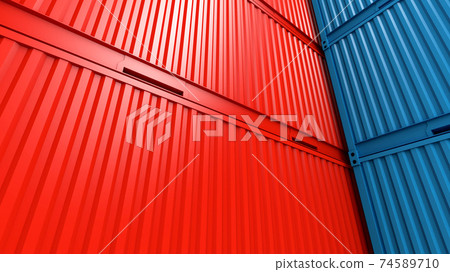 Stack of containers box background, Cargo freight ship for import export business, 3d rendering Stack of containers box background, Cargo freight ship for import export business, 3d rendering 74589710