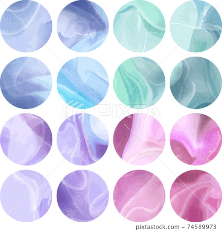 Soft color polka dot set vector material with marble pattern 74589973