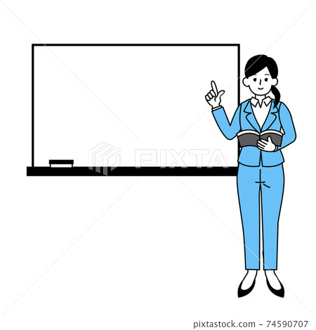 A woman standing in front of a white board 74590707