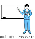 Business person standing in front of the whiteboard 74590712