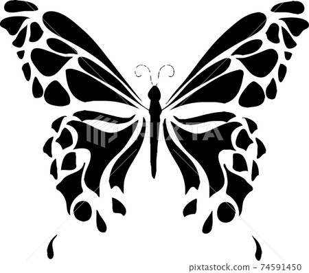 Simple and beautiful silhouette of butterflies 74591450