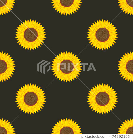 Sunflower seamless pattern vector design... - Stock Illustration ...