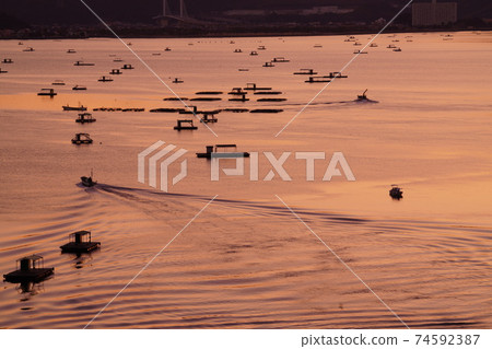 Uchino Sea at sunset 74592387