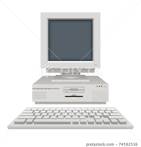 Old vintage pc vector design illustration isolated on white background 74592516