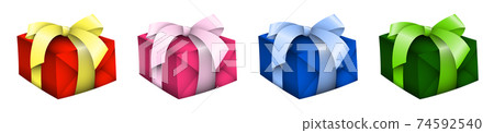 gift holiday boxes with multicolored silk bows on top. Gifts and surprises for the new year 2021 and birthday. Easily editable color. Vector gift holiday boxes with multicolored silk bows on top. Gifts and surprises for the new year 2021 and birthday. Easily editable color. Vector 74592540