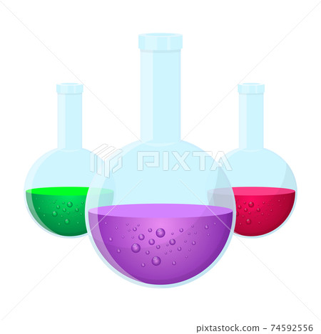 Laboratory chemical flasks vector design illustration isolated on white background 74592556