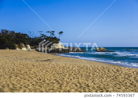 茨城縣日立市宇之島海岸的沙灘 74593367